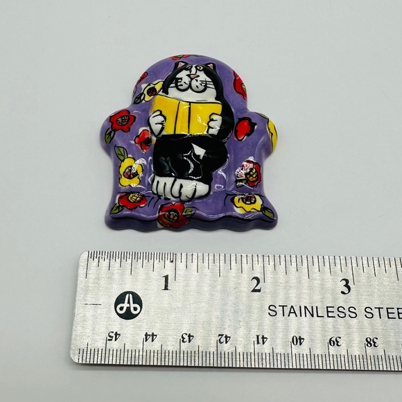 Catzilla Big On Cats Candace Reiter 4 Kitty Cat Magnets Vintage - Picture 13 of 16